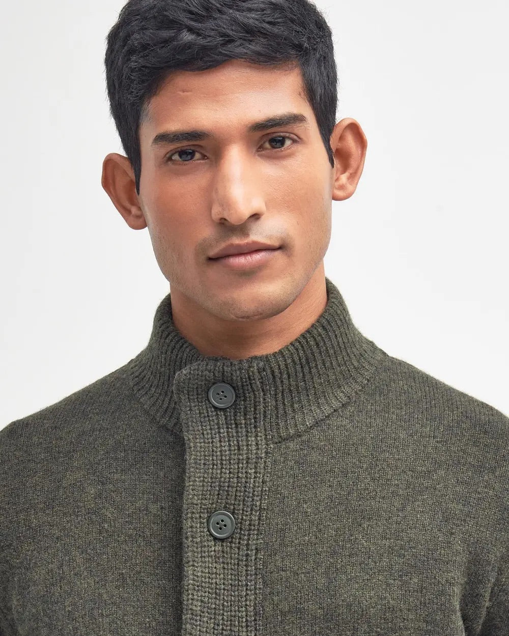 Essent Patch Zip Through Knitted Jumper  Seaweed