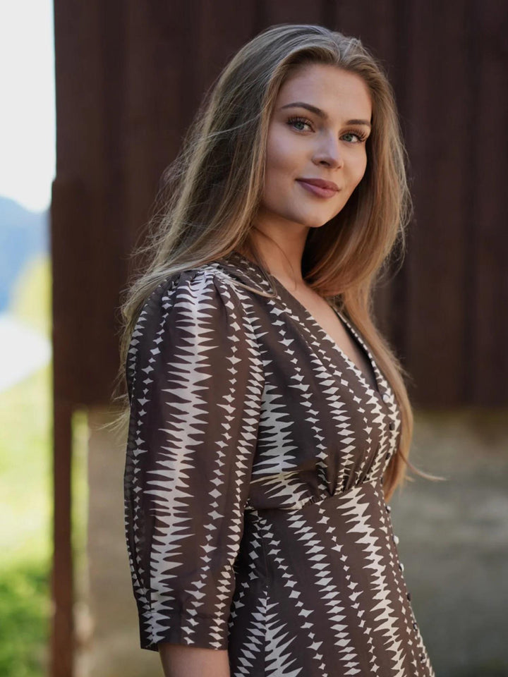 Sorrento Dress  Brown Safari