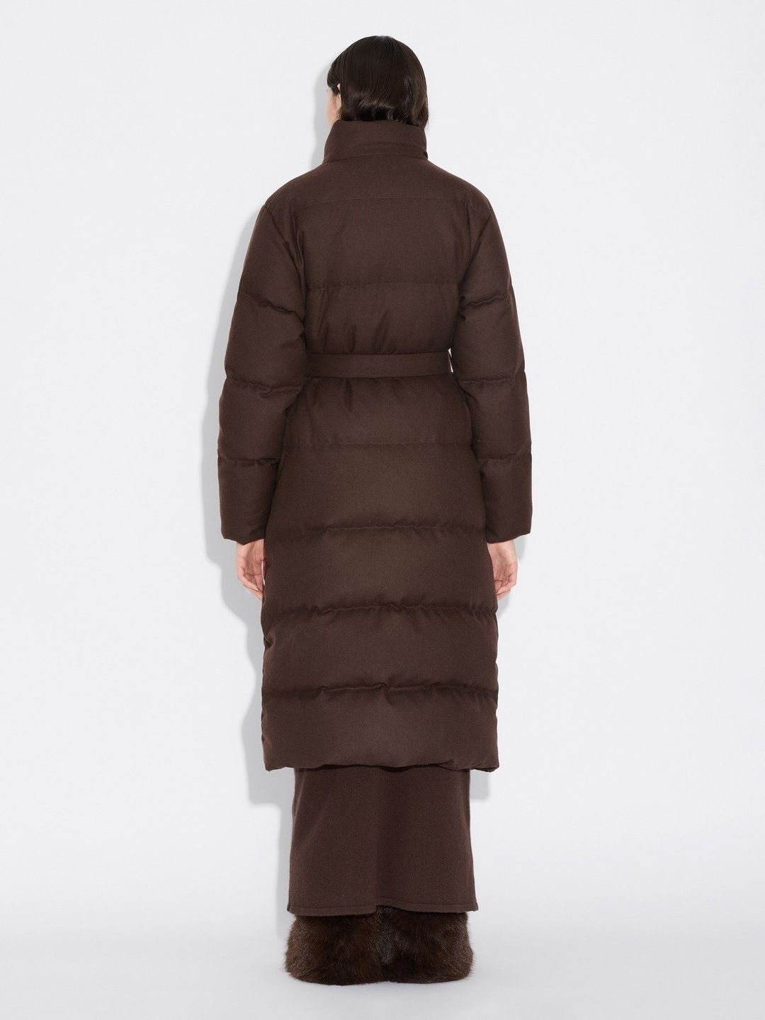 W Tech Wool Down Coat  Dk. Brown