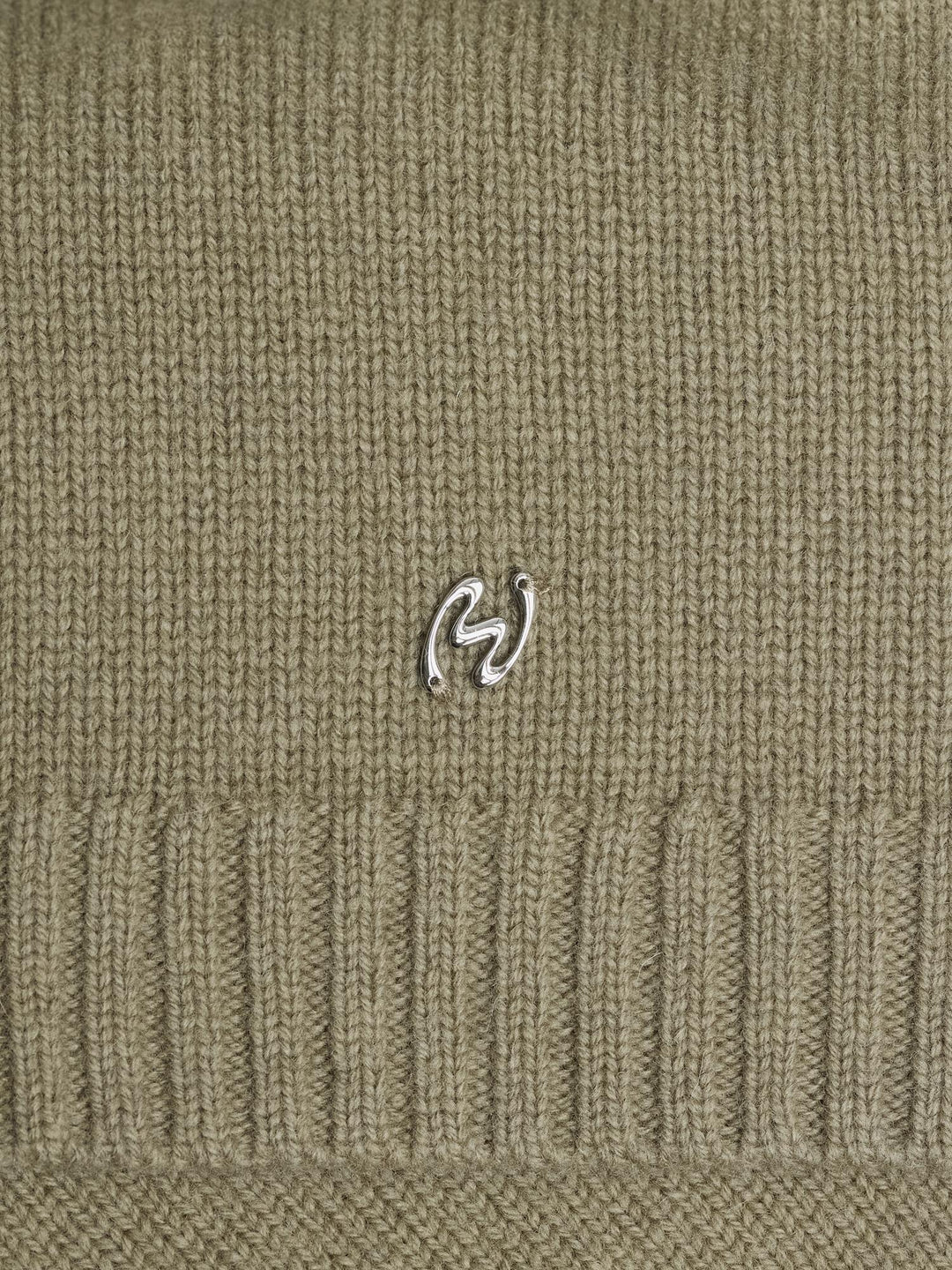 M. Wool Zip Cardigan  Green