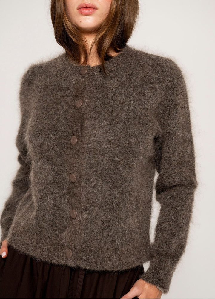 Ulla Mohair Cardigan Taupe  Taupe
