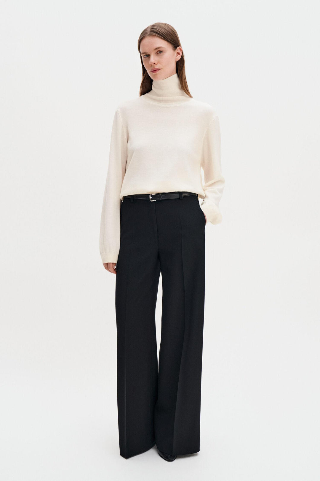 harlow wool trousers Black