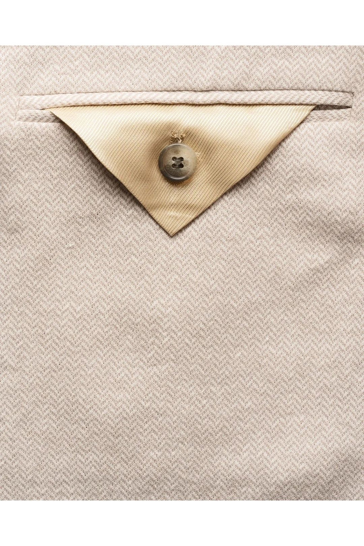 Herringbone Linen Jersey Soft Jacket  Beige