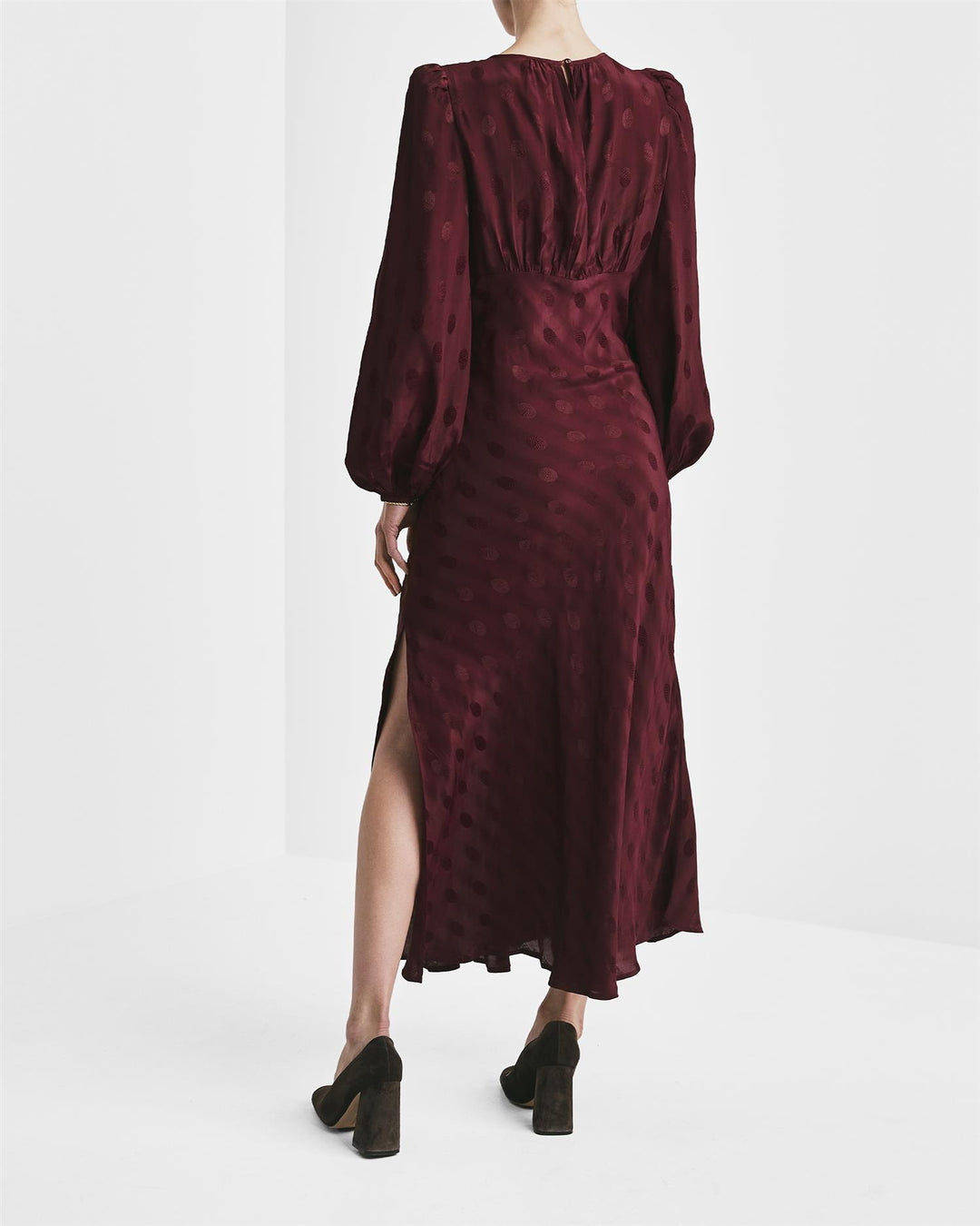 VISCOSE MIDI DRESS  Burgundy