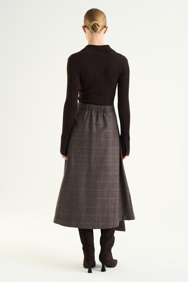 Veloria Knutted Top  Mocha Brown