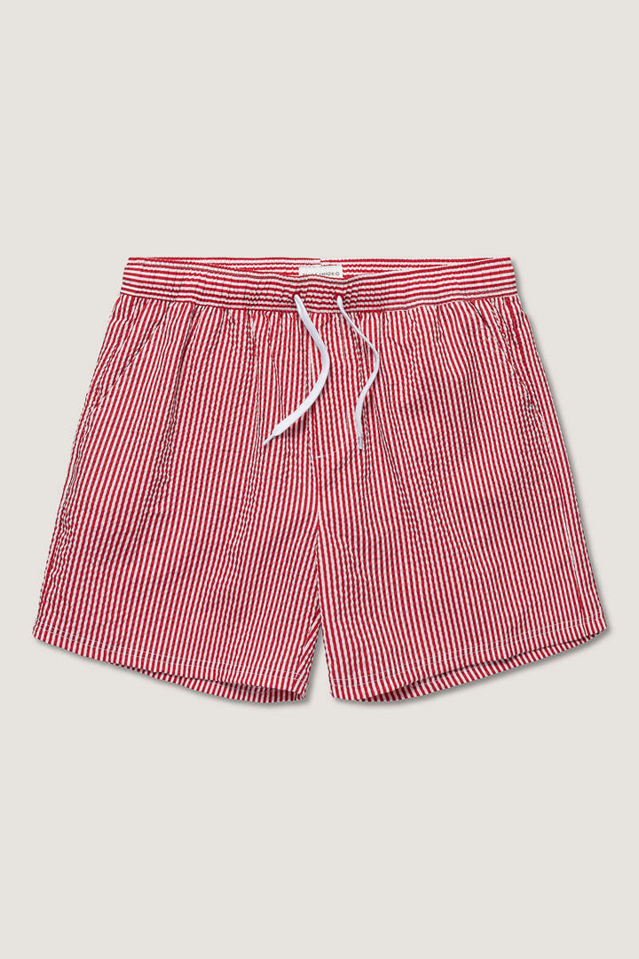 Seersucker Swimshort  Red/White