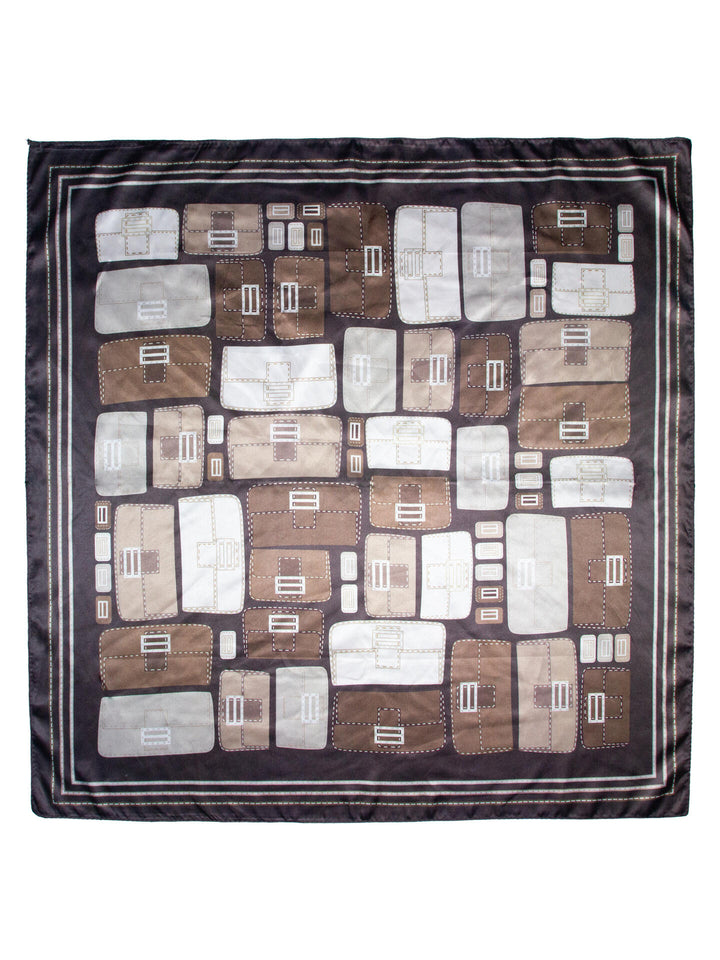 Skjerf "vesker" 70x70  Brun