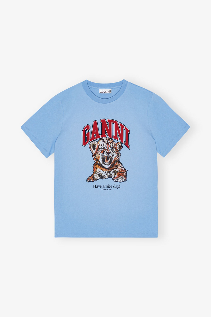 Basic Jersey Tiger Relaxed T-shirt  Blissful Blue