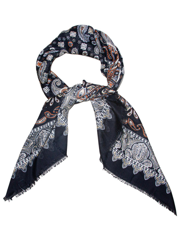 Skjerf Paisley 130x130 Sort Sort