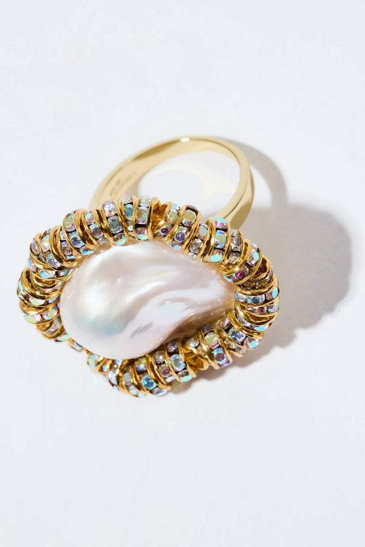 Baroque Dimond Ring  Gold