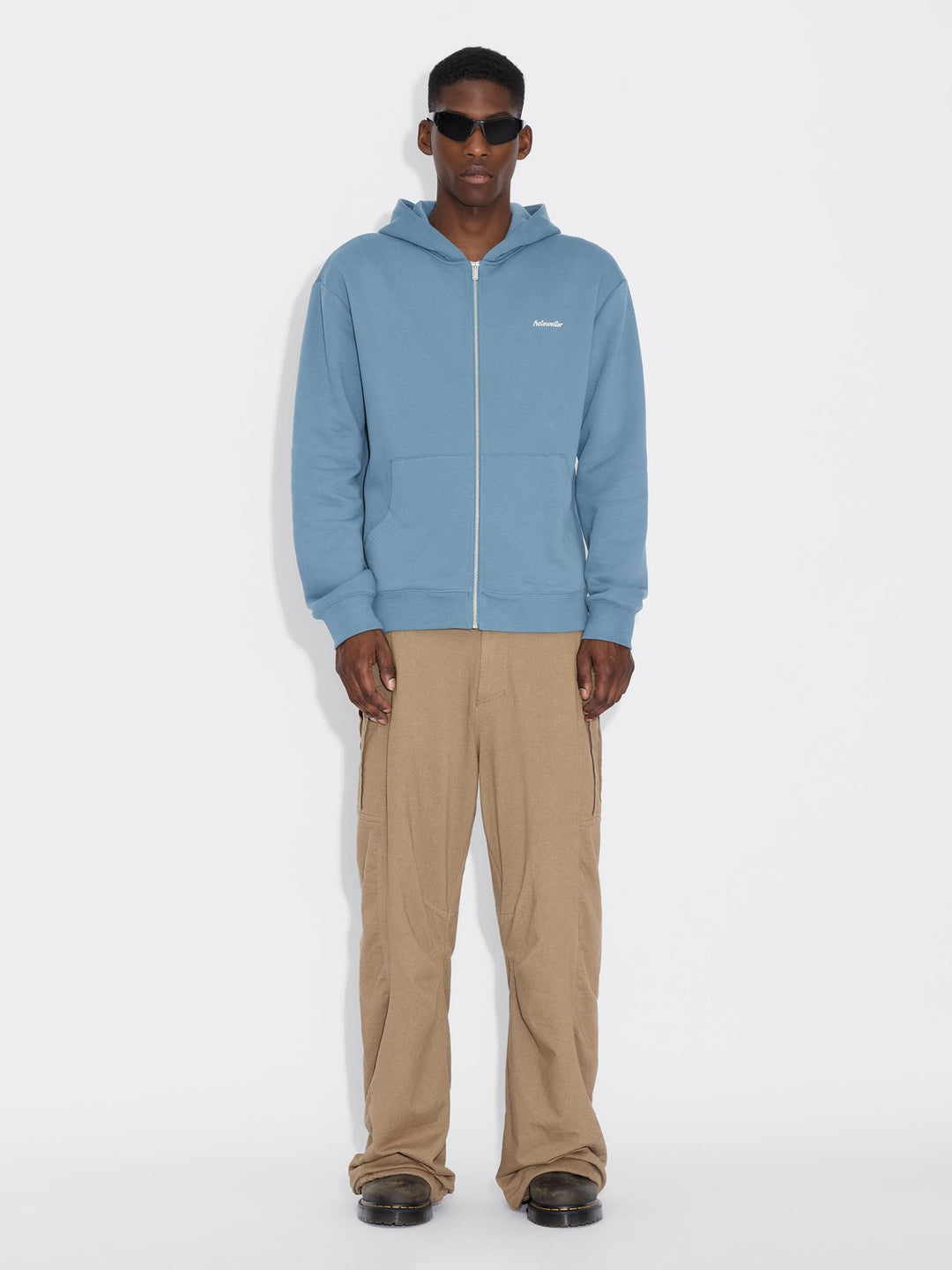 M Regular Zip Hoodie  Blue