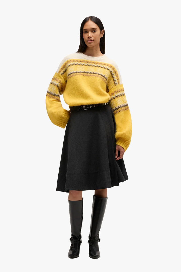 Brushed Alpaca Intarisia  Blazing Yellow