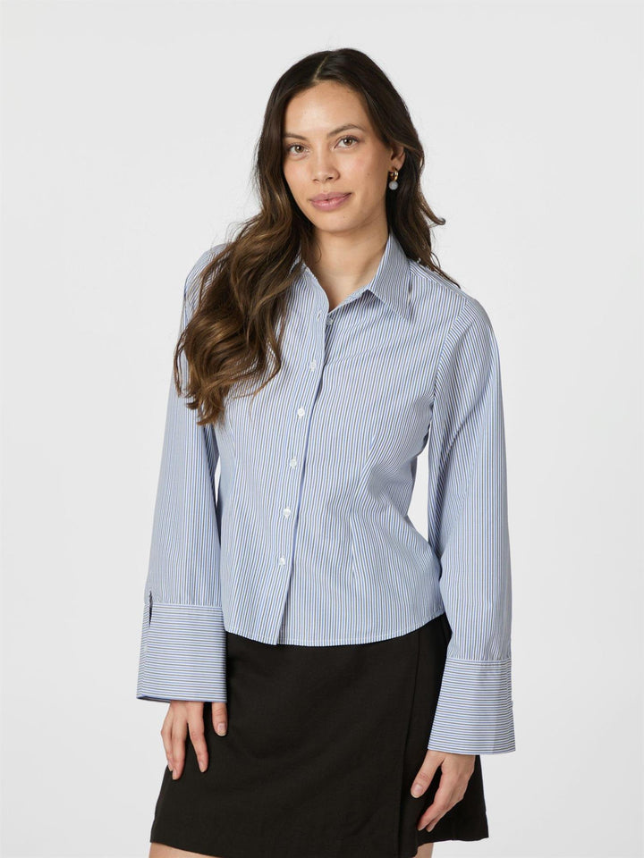 Rosa double Stripe Shirt  Light Blue