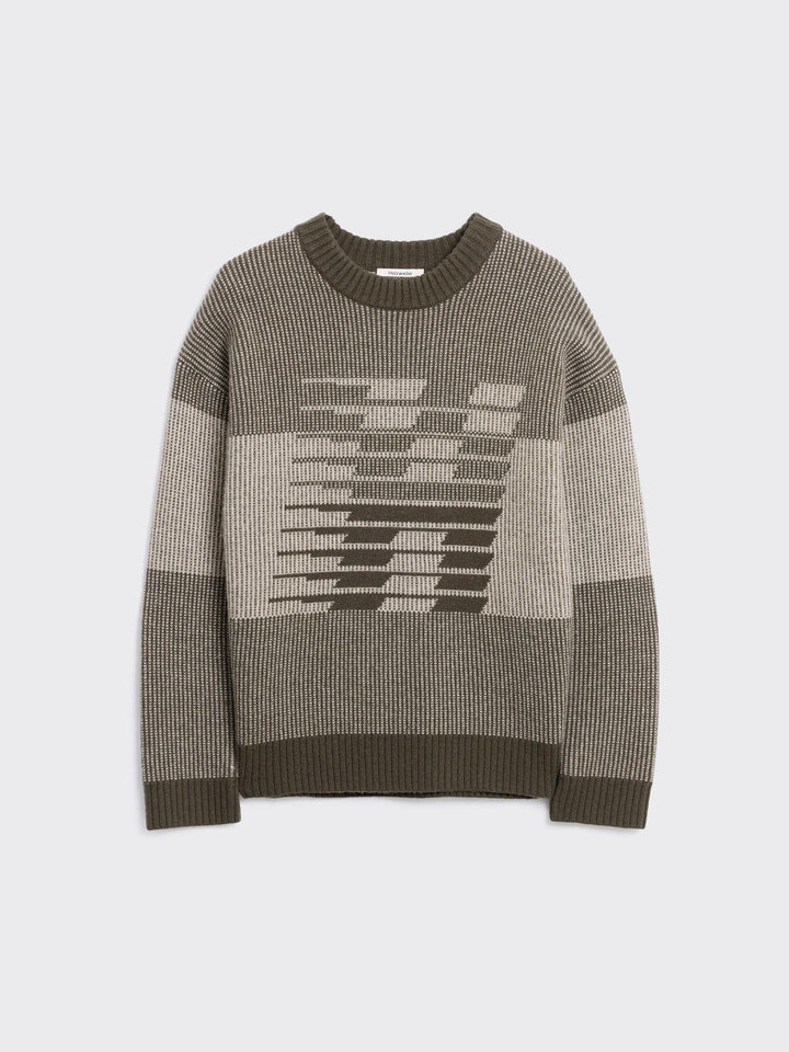 Ski Logo Crewneck Sweater Dk. Green Mix
