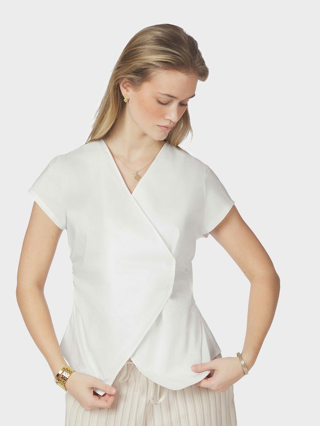Fidi Poplin Top  White