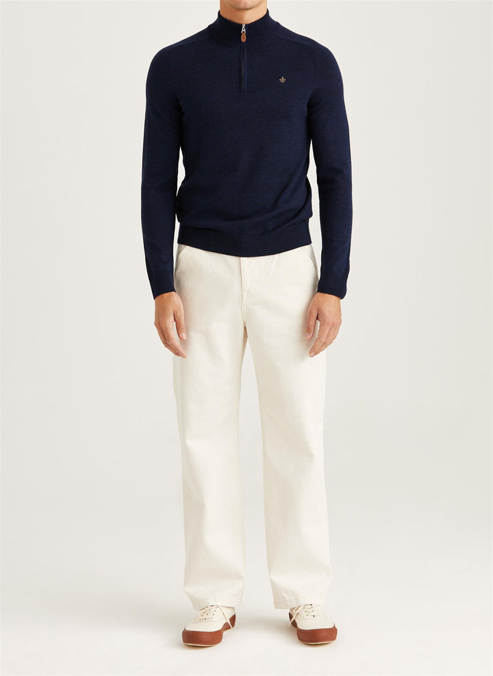 Merino John Zip  Blue