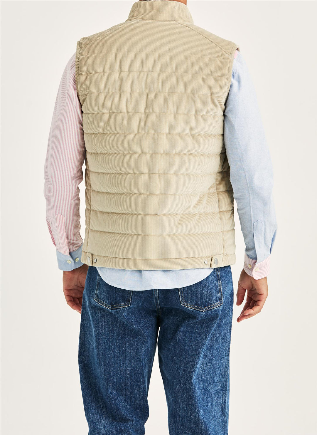 Ted Quilted Cord Vest  Khaki