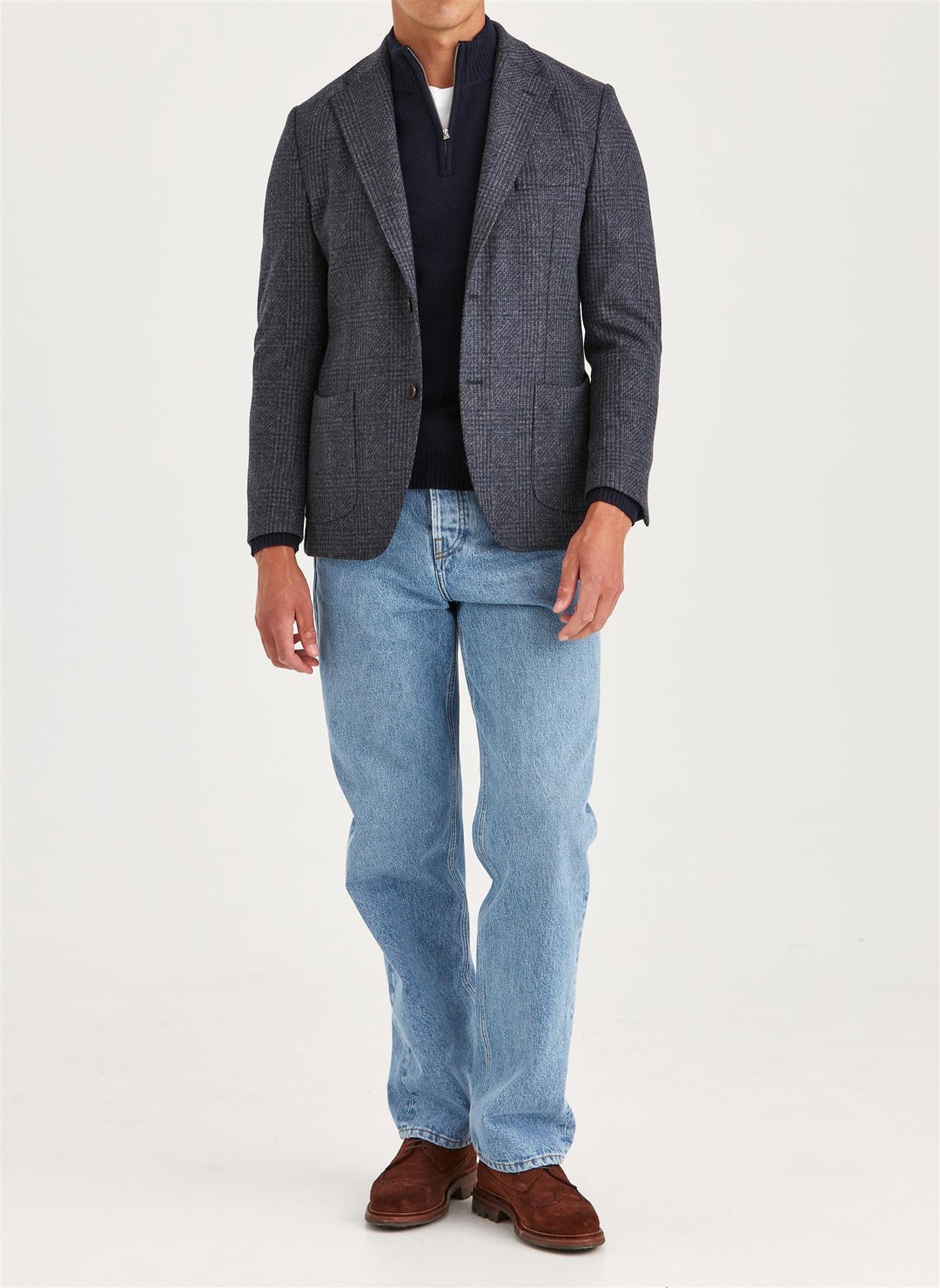 Jersey Wool Casual Jacket  Navy