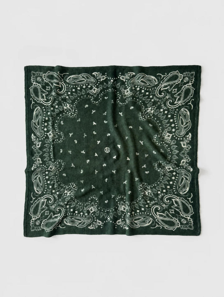 CASHMERE PAISLEY SCARF  Forrest Green