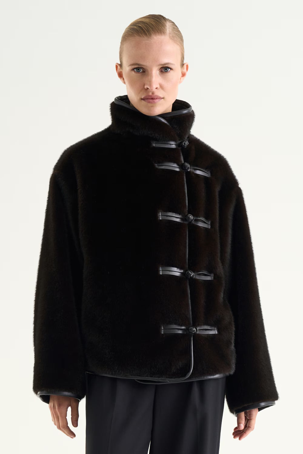 Zelie Faux Fur Jacket  Mocha Brown