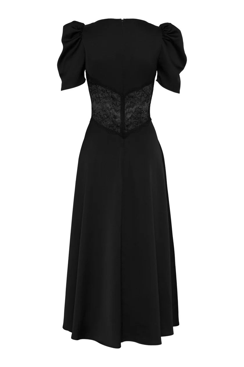 francis lace midi dress  Svart