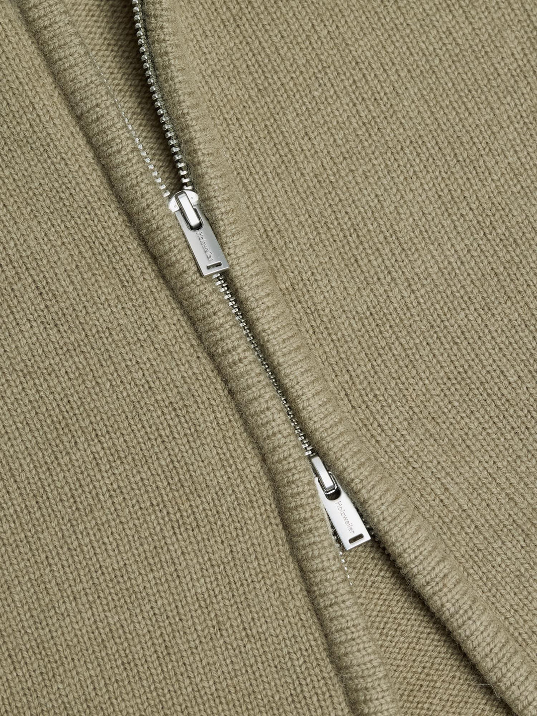 M. Wool Zip Cardigan  Green