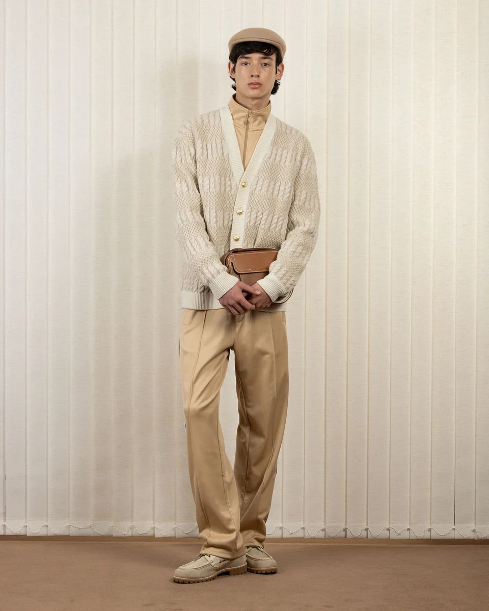 Le Cardigan Torsades Bicolore  Off White