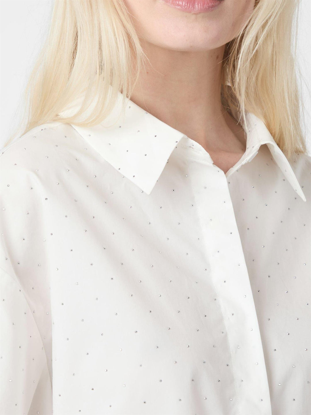 JASIE POPLIN STONE SHIRT  White