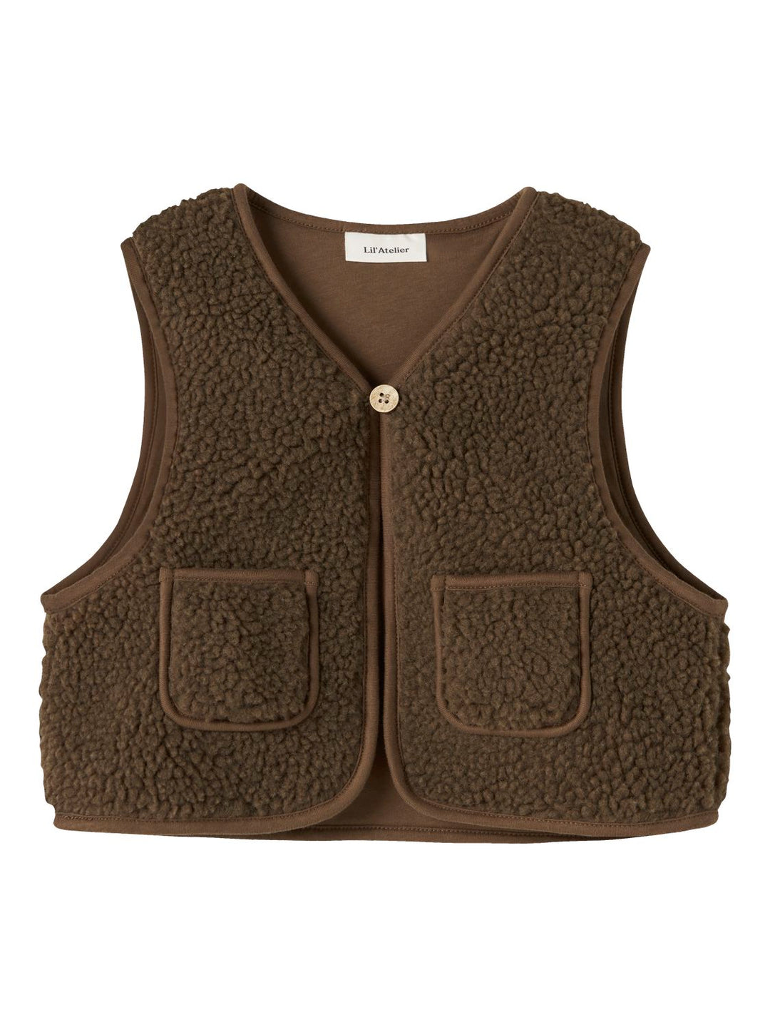 Nmnjono Rlx Sherpa Vest Lil  Mellombrun