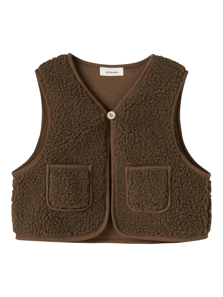 Nmnjono Rlx Sherpa Vest Lil  Mellombrun