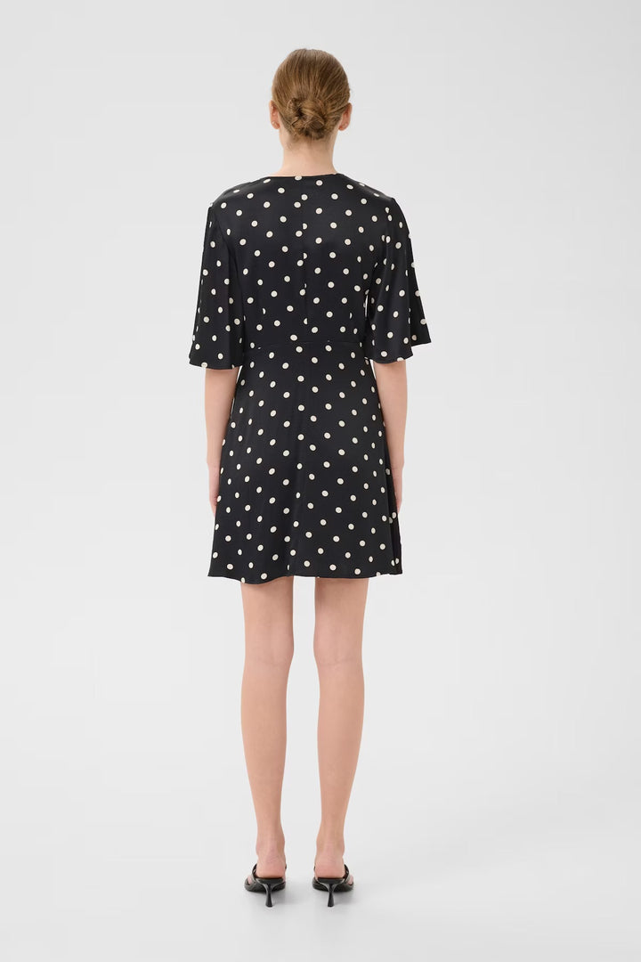 GZdotta P SS dress  Black With Egret Dot