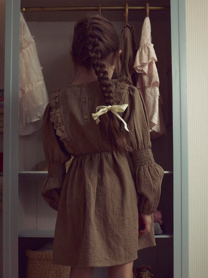 NMFROSITA LIU LS DRESS LIL  Lysebrun