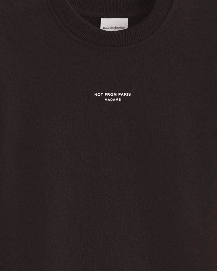 Le Sweatshirt Slogan Classique  Dark Brown