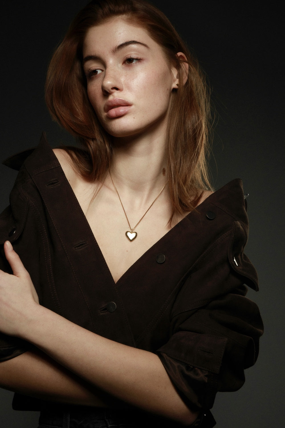 The Big Pebble Heart  Gold