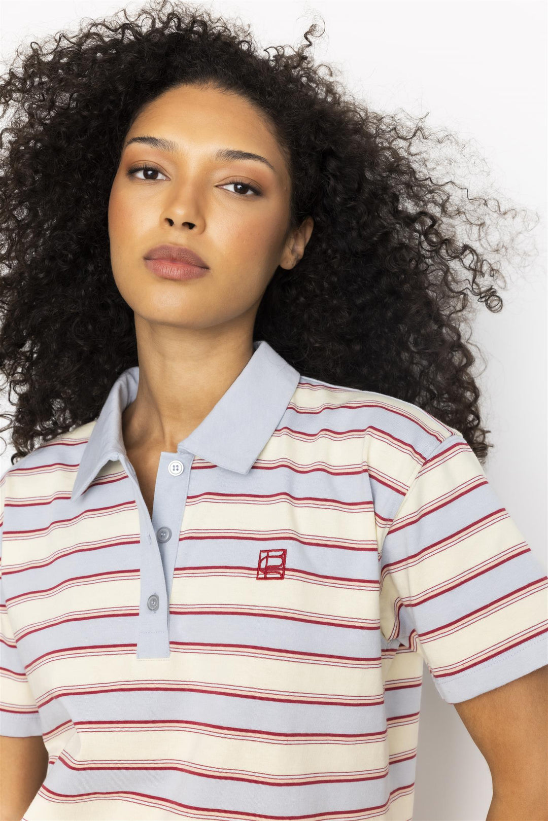 Evelyn polo tee  Ocean Stripe