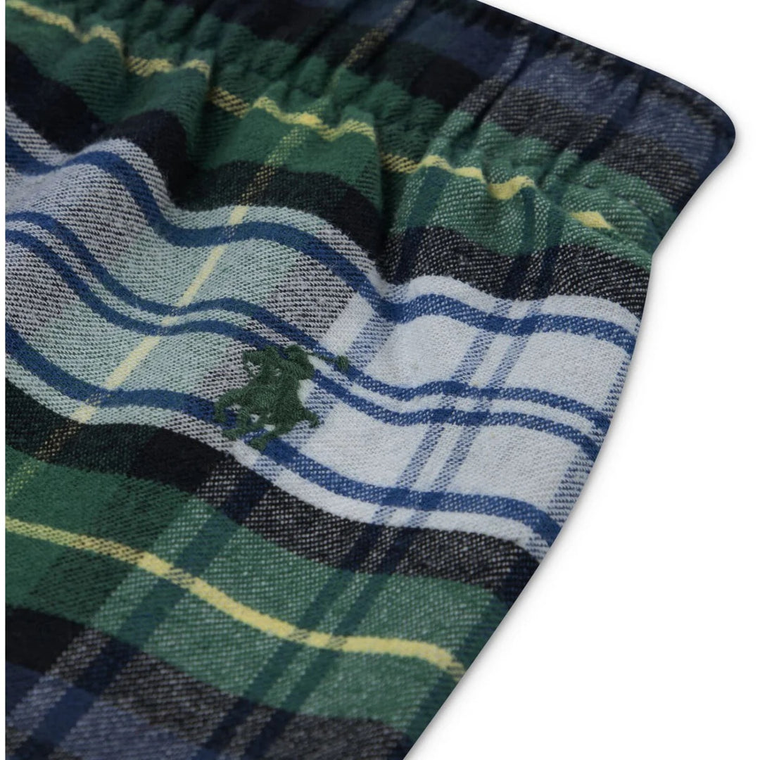 RLB L/S TEE & WOVEN PANT SET  White Gordon Plaid