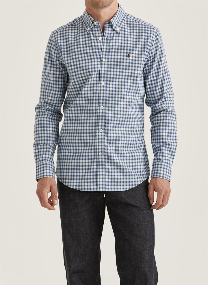 Watts Flannel Check Shirt-Slim Fit  Blue