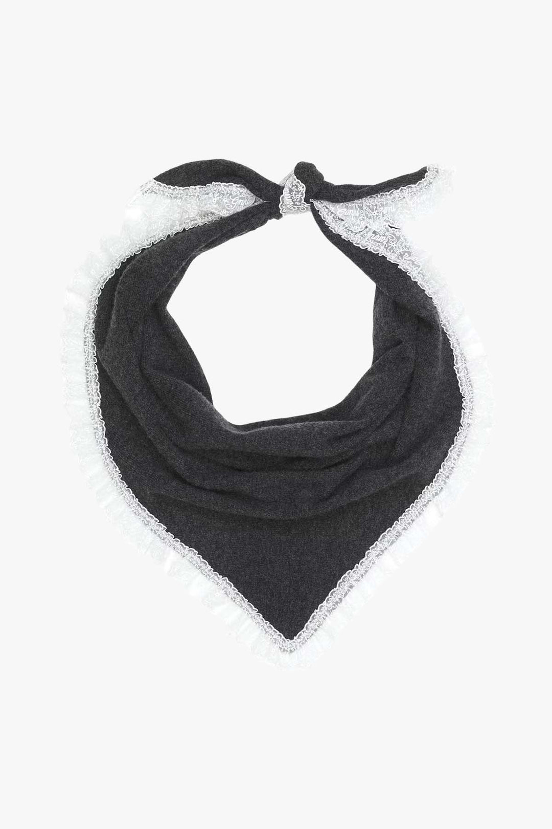 WOOL LACE TRIANGULAR SCARF Phantom 252