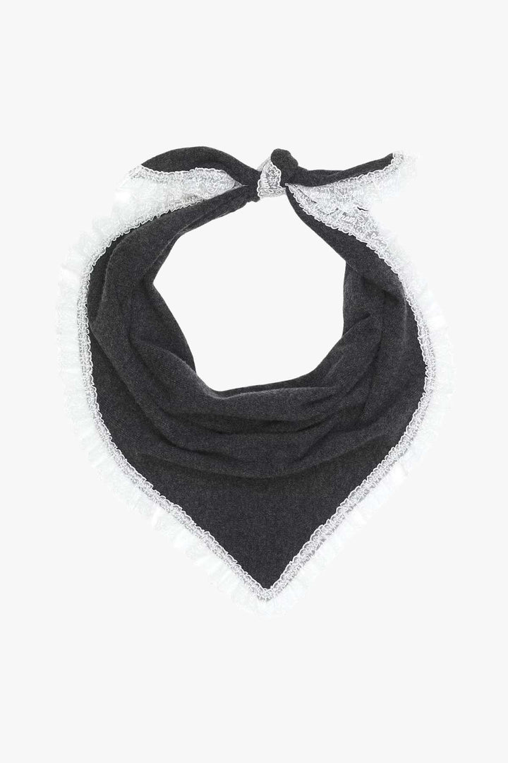 WOOL LACE TRIANGULAR SCARF Phantom 252