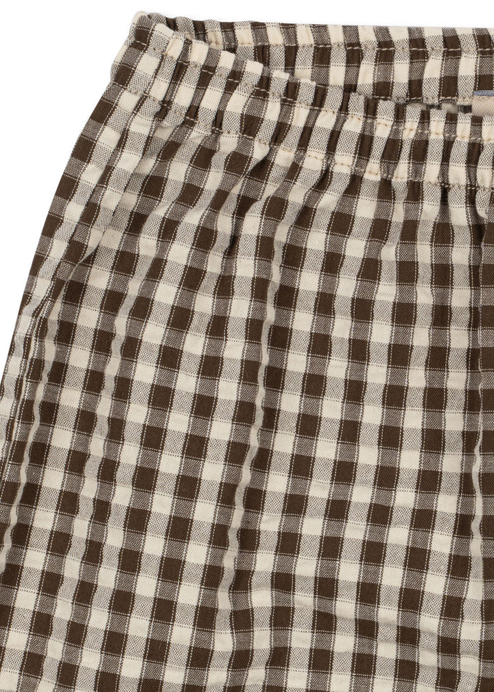 KIM PANTS GOTS  Choco Check