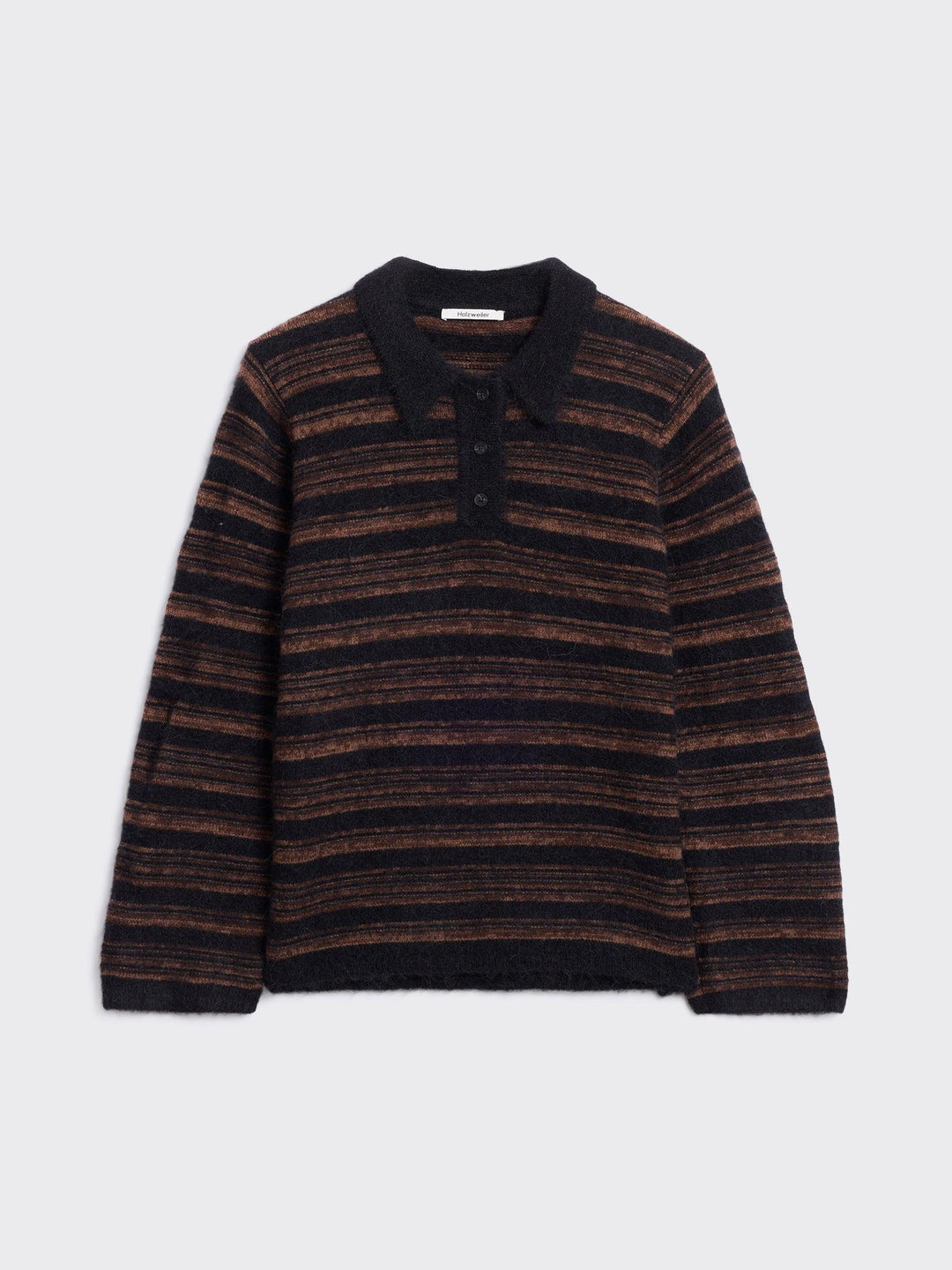 Olivia Wool Polo Sweater  Brown Mix