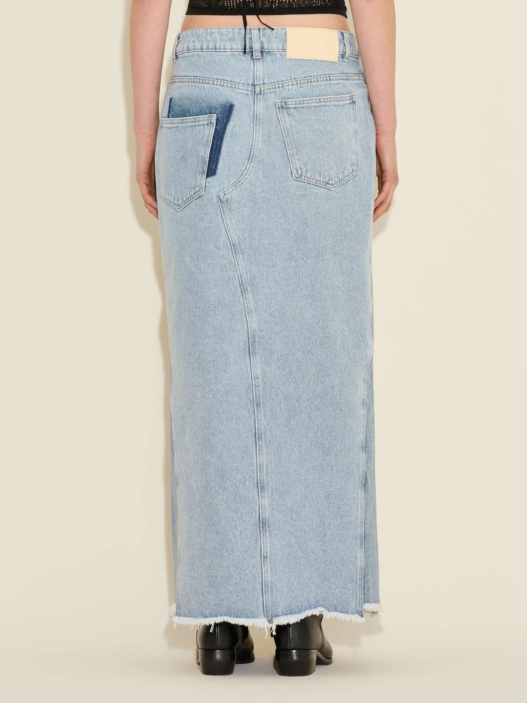 Louisa Long Denim Skirt  Lt. Blue Mix