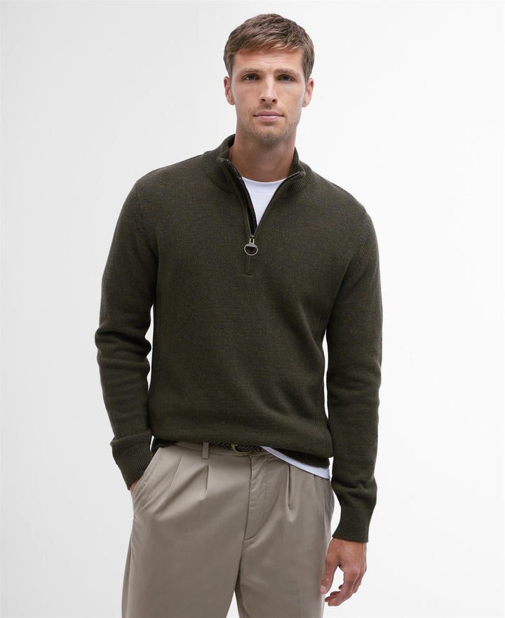 Barbour Holden Half Zip  Olive Marl
