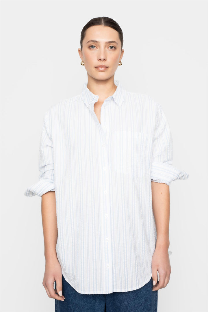 Bibi Crepe Shirt  Light Blue