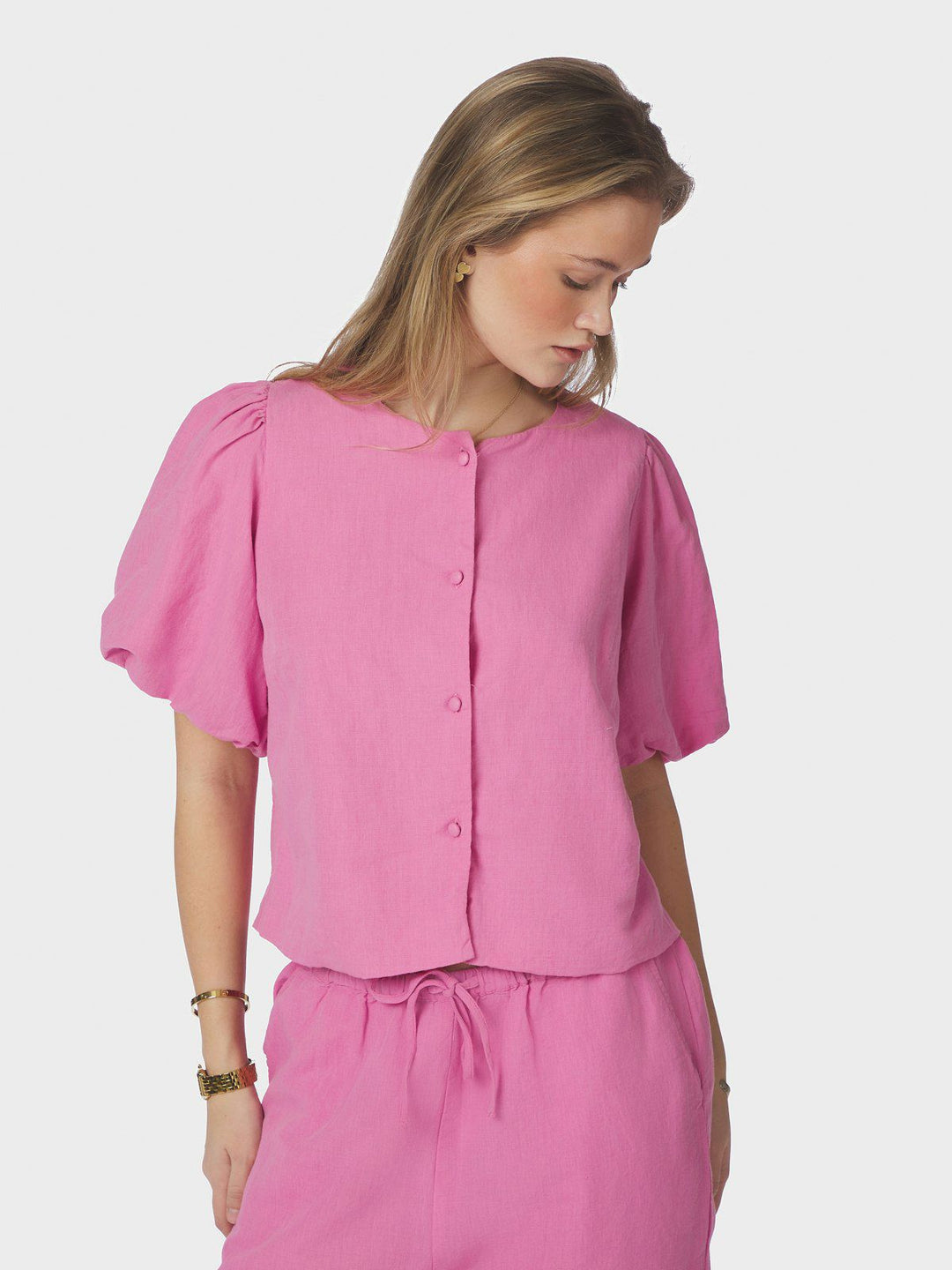 Moisa Linen Blouse  Pink