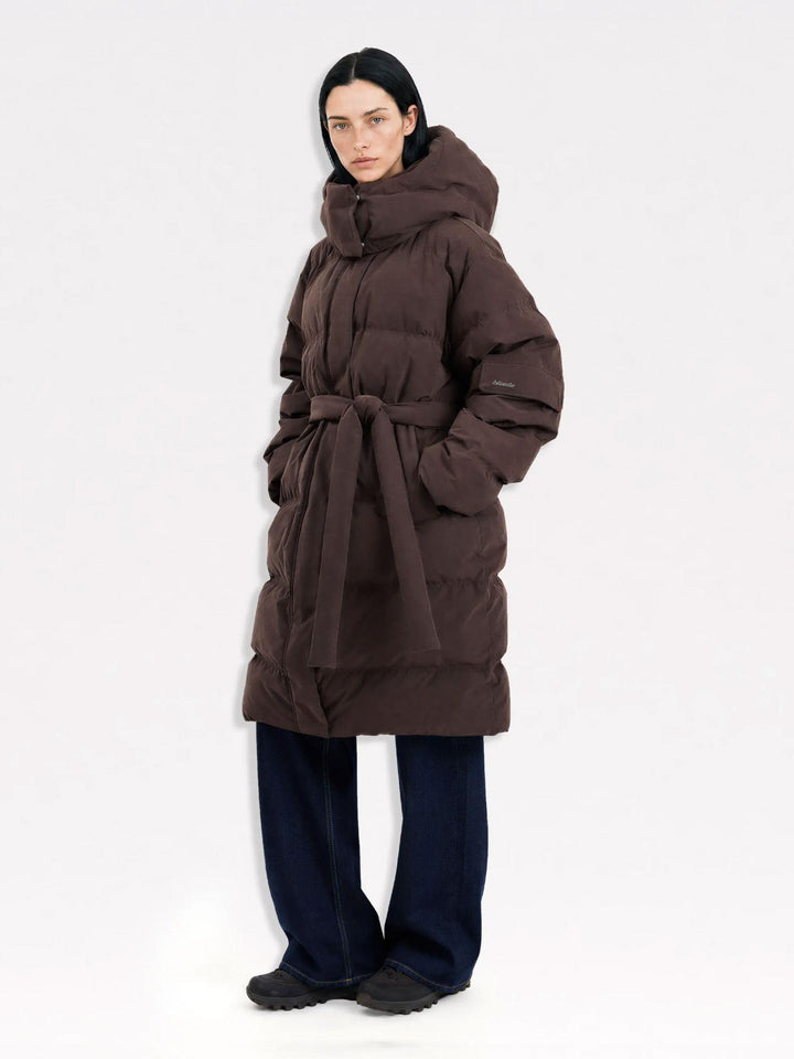 Steilia Brushed Down Coat  Brown