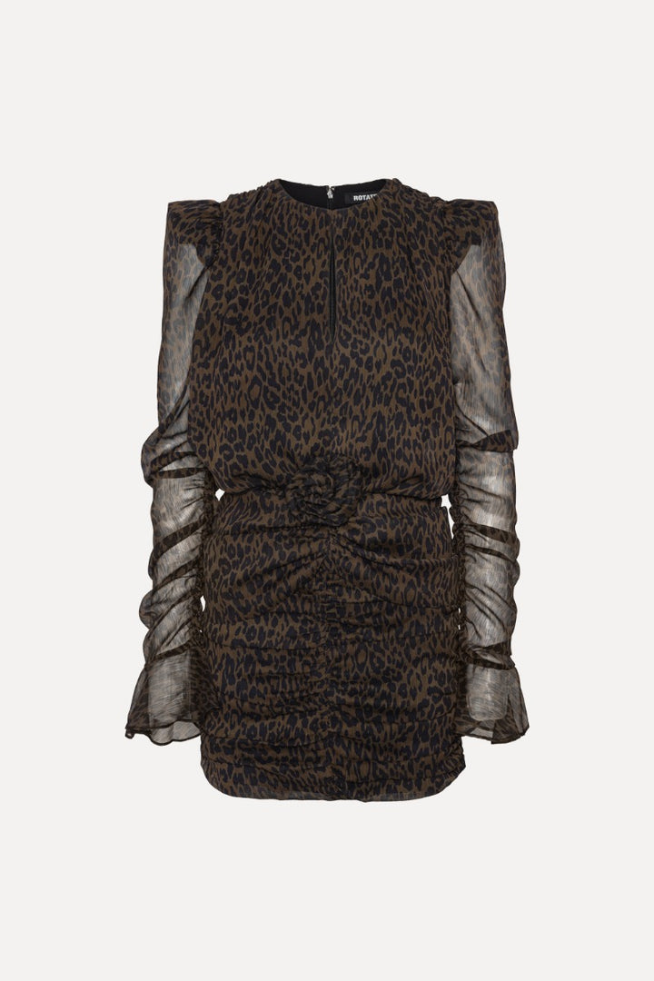 Ruched Flower Mini Dress  Mole Comb