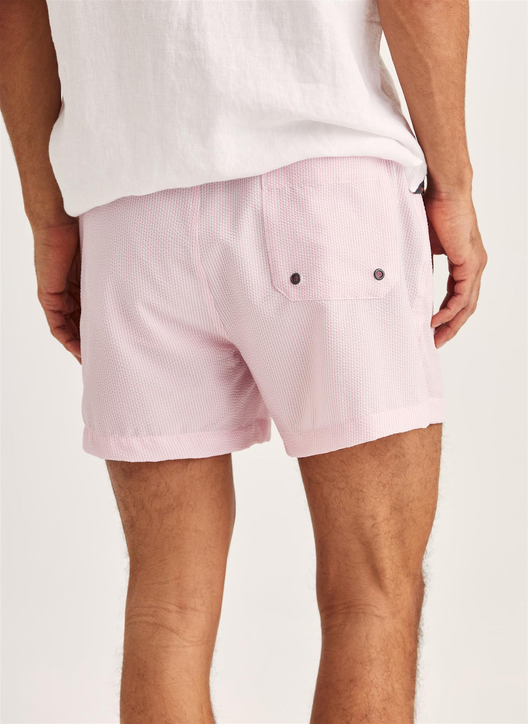 Morris Seersucker Bathing Trunks  Pink