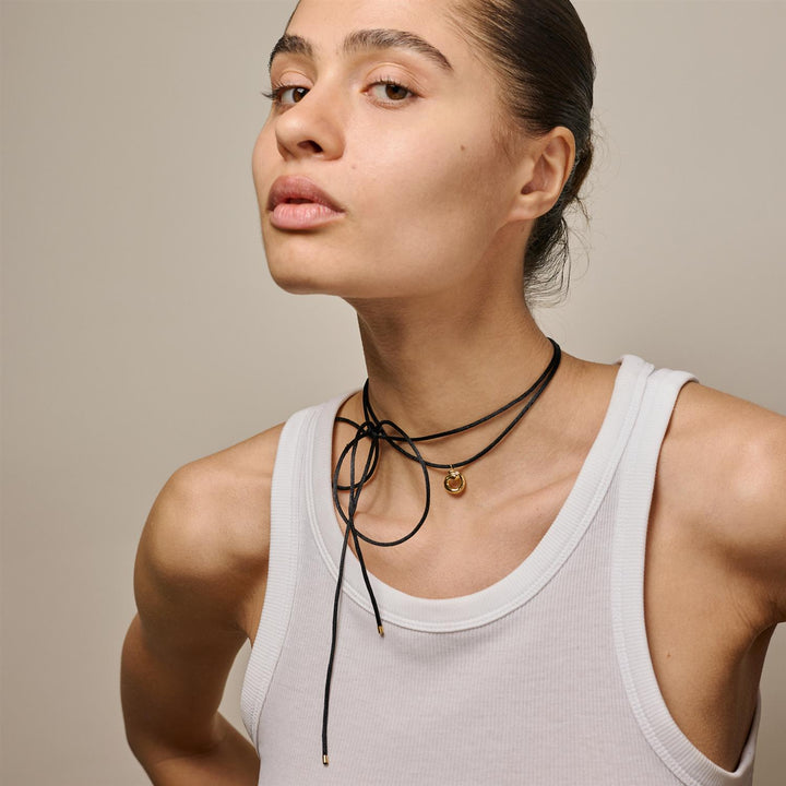 Necklace, Sora Tie 140 cm  925S/Gp