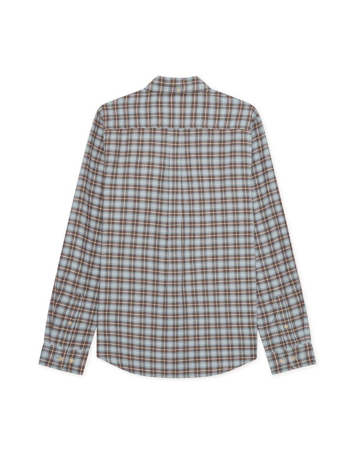 Check Shirt  Faded Denim Blue